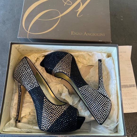 Enzi Angiolini Platform Heels - Black/Gold/Silver - 7.5 - Picture 6 of 6